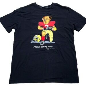 Hudson Outerwear Shirt Men‎ Medium Black Tee T Protest Bear Kneeling Kapernick
